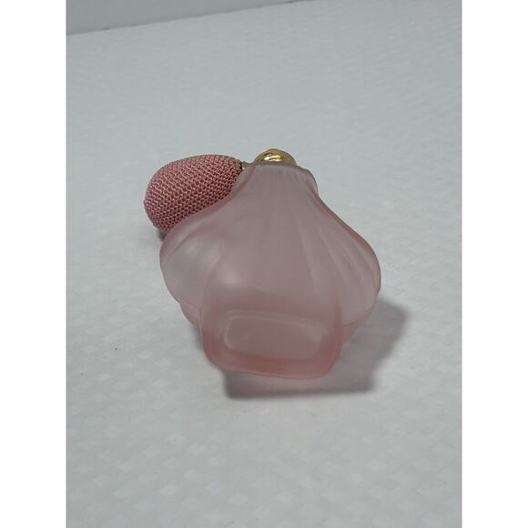 Vintage FROSTED Pink Glass Perfume Bottle Spray Atomizer w/ Pink Bulb Empty - Picture 5 of 12